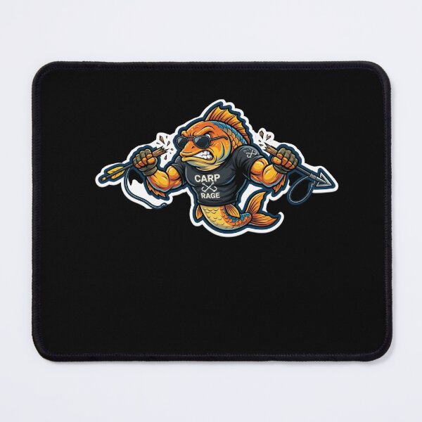 Item preview, Funny Carp Rage Bowfishing - Angry Muscular Fish Mascot designed and sold by Georain.