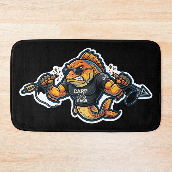 Item preview, Funny Carp Rage Bowfishing - Angry Muscular Fish Mascot designed and sold by Georain.