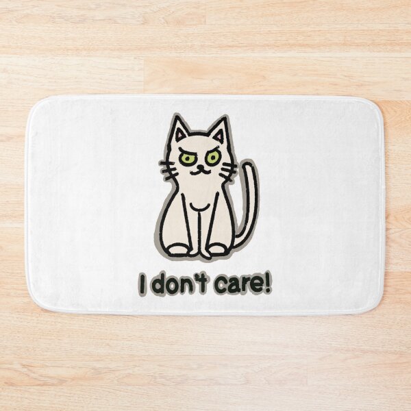 Item preview, "I don't care!" white cat designed and sold by Chibi-NumNum.