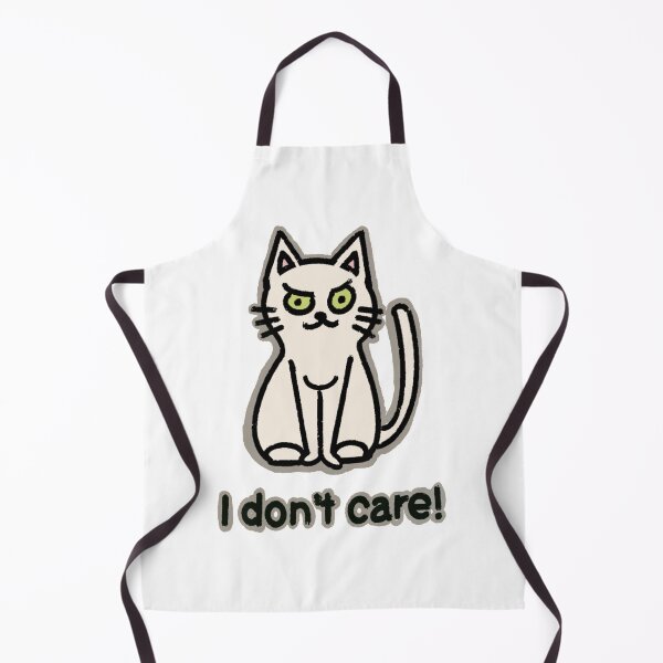 Item preview, "I don't care!" white cat designed and sold by Chibi-NumNum.