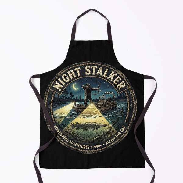 Item preview, Night Stalker Bowfishing - Alligator Gar Boat Hunter Vintage Emblem designed and sold by Georain.