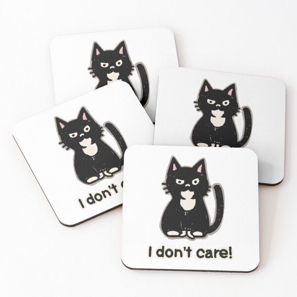 Item preview, "I don't care!" black & white tuxedo cat designed and sold by Chibi-NumNum.