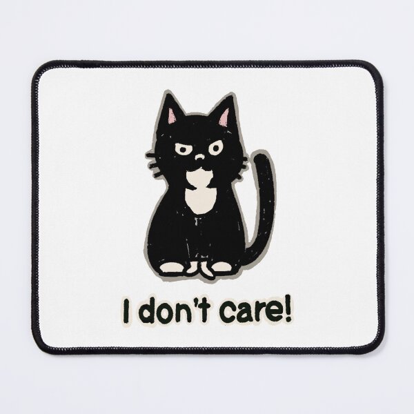 Item preview, "I don't care!" black & white tuxedo cat designed and sold by Chibi-NumNum.