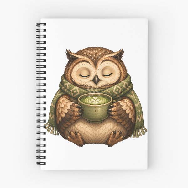 Item preview, Cozy Matcha Owl designed and sold by DesignsO'Random.