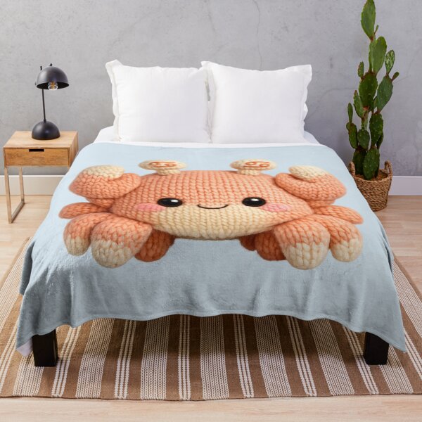 Item preview, Cute Cancer Crab Plush Zodiac Nursery | Kawaii Knitted Astrology Knit Art designed and sold by Moons Studio.