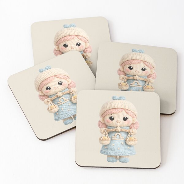 Item preview, Cute Libra Balance Scales Knitted Plush Zodiac Nursery | Kawaii Knit Astrology Art designed and sold by Moons Studio.