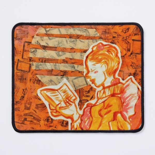 Item preview, Retro Orange Collage Reading Woman Book Lover Graphic designed and sold by CosmicGloom.