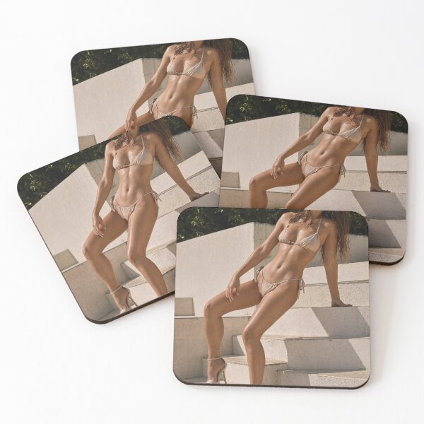 Item preview, Woman Sitting on Concrete Steps in Sunlight Outdoor Portrait designed and sold by Creative88Art.