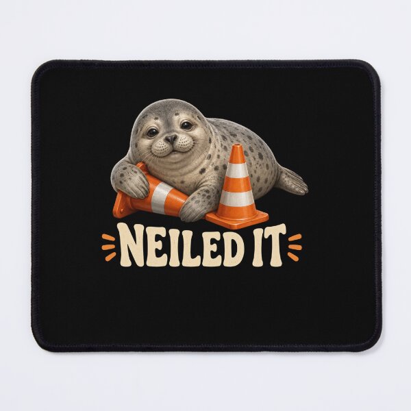 Item preview, seal cute seal with traffic cones playful animal art designed and sold by FormalDehyena.