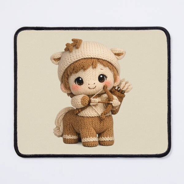 Item preview, Cute Sagittarius Archer Plush Knitted Zodiac Nursery | Kawaii Knit Astrology Art designed and sold by Moons Studio.