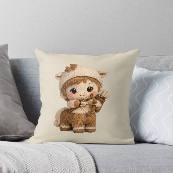 Item preview, Cute Sagittarius Archer Plush Knitted Zodiac Nursery | Kawaii Knit Astrology Art designed and sold by Moons Studio.