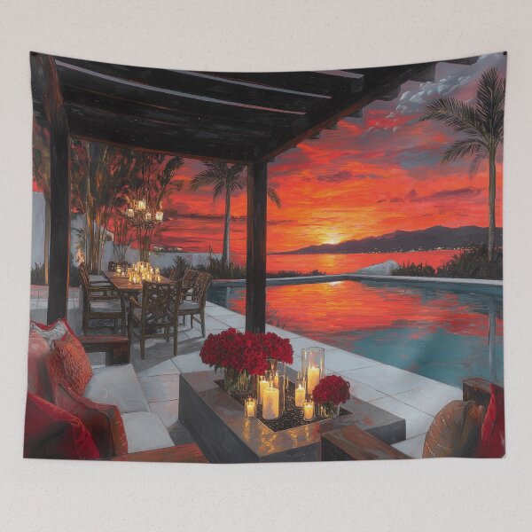 Item preview, Outdoor Terrace At Sunset designed and sold by Rtymer.