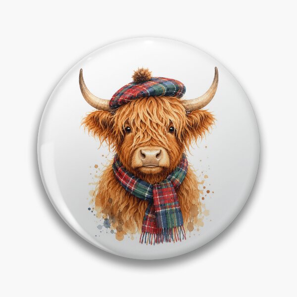 Item preview, Adorable Scottish Highland Cow Watercolor Cartoon Rustic Farm designed and sold by Moizento.