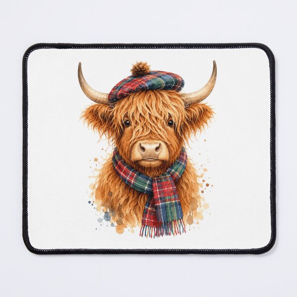 Item preview, Adorable Scottish Highland Cow Watercolor Cartoon Rustic Farm designed and sold by Moizento.