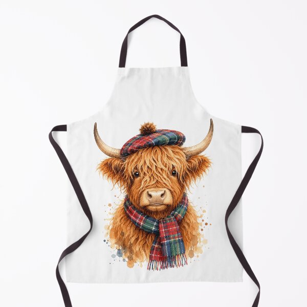 Item preview, Adorable Scottish Highland Cow Watercolor Cartoon Rustic Farm designed and sold by Moizento.