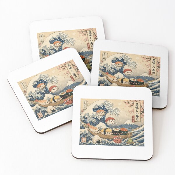 Item preview, Cute Japanese Food Ukiyo-e Design designed and sold by オルフェドリーム.