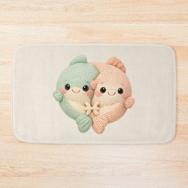 Item preview, Cute Pisces Fish Plush Knitted Zodiac Nursery | Kawaii Knit Astrology Art designed and sold by Moons Studio.