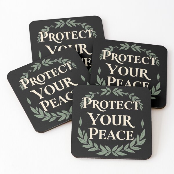 Item preview, Protect Your Peace Vintage Botanical Typography Wreath designed and sold by KCasual.