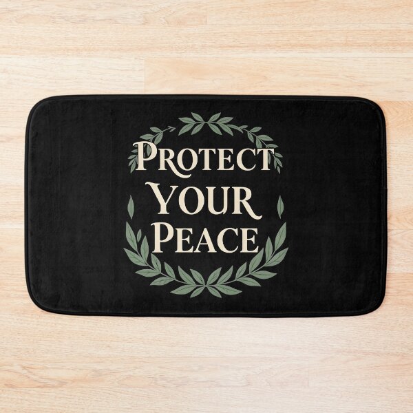 Item preview, Protect Your Peace Vintage Botanical Typography Wreath designed and sold by KCasual.