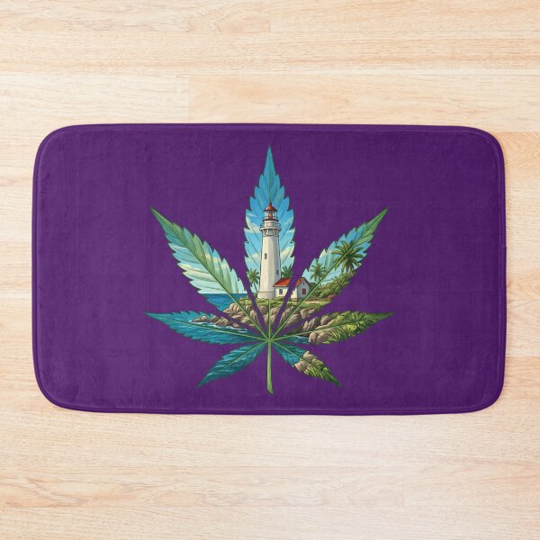 Item preview, Tropical Lighthouse Cannabis Leaf Coastal Art designed and sold by digitalbob60.