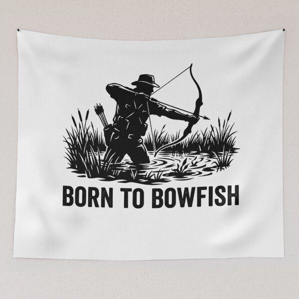 Item preview, Born To Bowfish - Stealth Archery Hunter Silhouette Dark Art designed and sold by Georain.