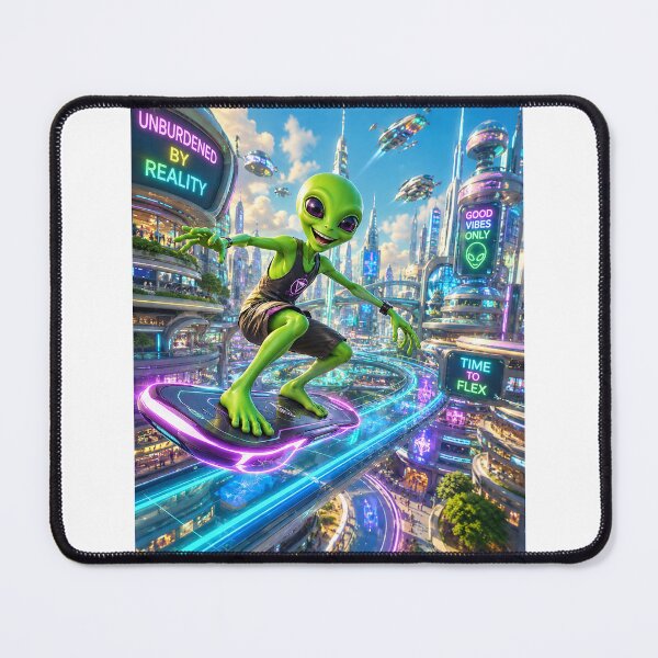 Item preview, Fantasy Alien Skateboarding Reality Vibes designed and sold by AliensIRL.