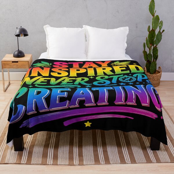 Item preview, Stay Inspired Never Stop Creating Colorful Motivational Typography designed and sold by MAJCO-ART.