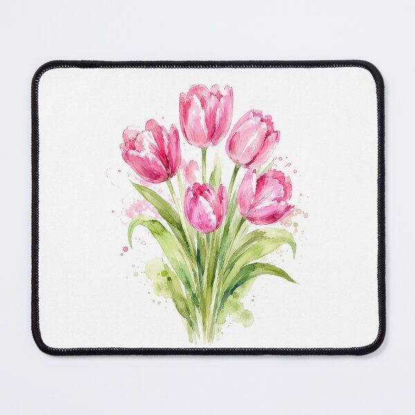 Item preview, Elegant Pink Tulip Watercolor Bouquet Botanical Floral Spring designed and sold by Moizento.