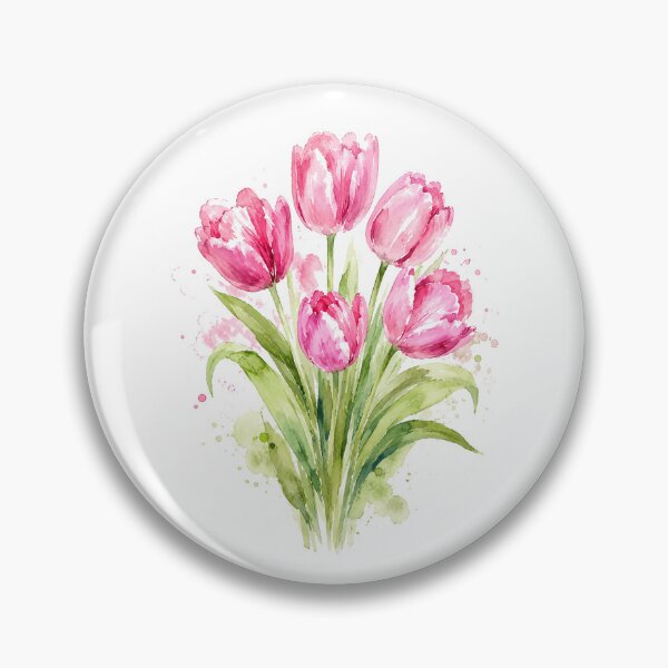 Item preview, Elegant Pink Tulip Watercolor Bouquet Botanical Floral Spring designed and sold by Moizento.