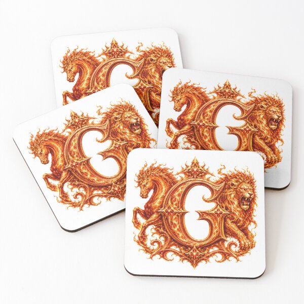 Item preview, Flameborn Zodiac: The Horse-Leo Inferno Letter G designed and sold by BlissBlvdShop.