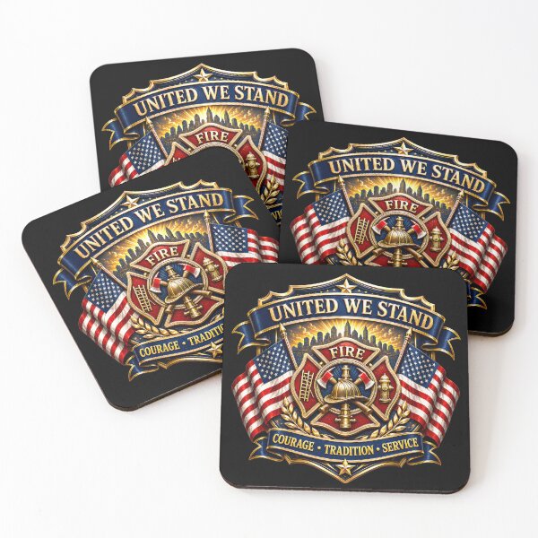 Aperçu de l'œuvre United We Stand 9/11 Fire Fighter Tribute créée et vendue par llunceford.