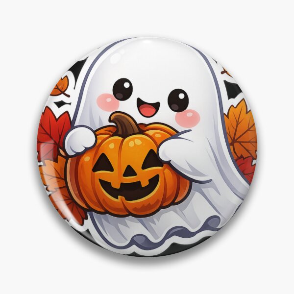 Item preview, Cute Pumpkin Ghost Hugging Jack O' Lantern Kawaii Autumn Halloween Sticker designed and sold by Moonlight Studio.