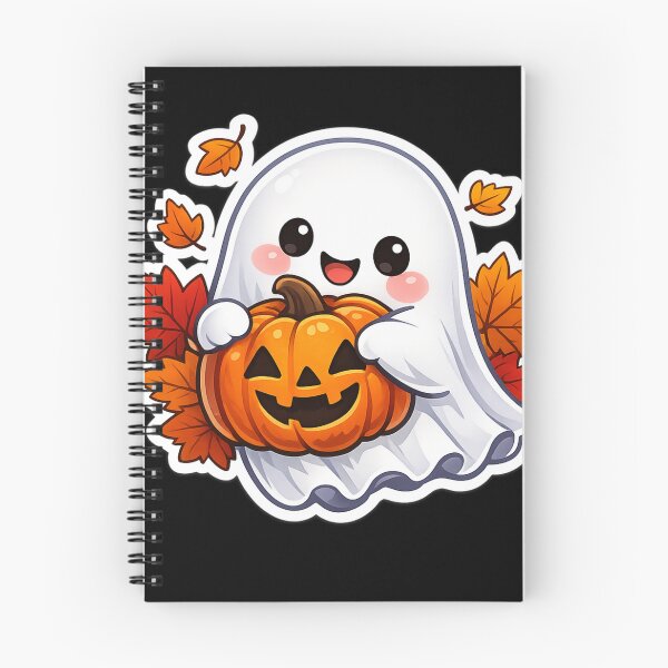 Item preview, Cute Pumpkin Ghost Hugging Jack O' Lantern Kawaii Autumn Halloween Sticker designed and sold by Moonlight Studio.