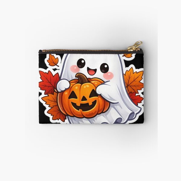 Item preview, Cute Pumpkin Ghost Hugging Jack O' Lantern Kawaii Autumn Halloween Sticker designed and sold by Moonlight Studio.