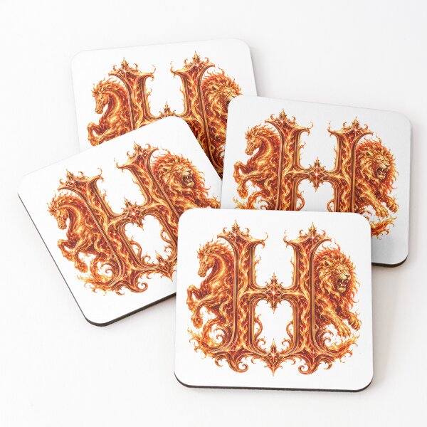 Item preview, Flameborn Zodiac: The Horse-Leo Inferno Letter H designed and sold by BlissBlvdShop.