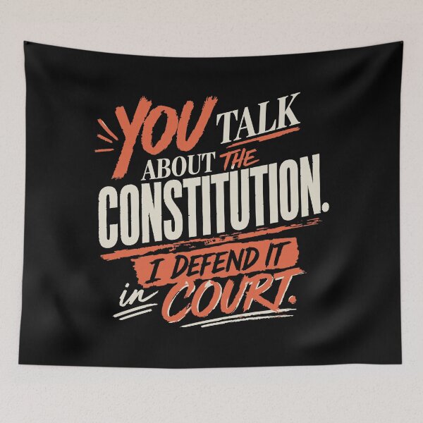 Item preview, You Talk About the Constitution, I Defend It in Court (Orange) designed and sold by SilcrowDesign.