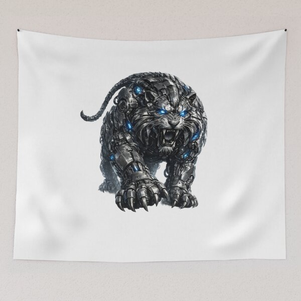 Item preview, Steel Tiger V4 – Industrial Metal Tiger | Cyber Steel Beast designed and sold by SteelCoat Studio.