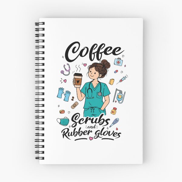 Item preview, Nurse coffee lover doodle design for Healthcare workers designed and sold by messy-nessie.