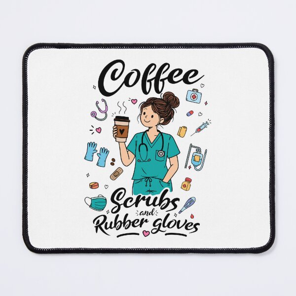 Item preview, Nurse coffee lover doodle design for Healthcare workers designed and sold by messy-nessie.