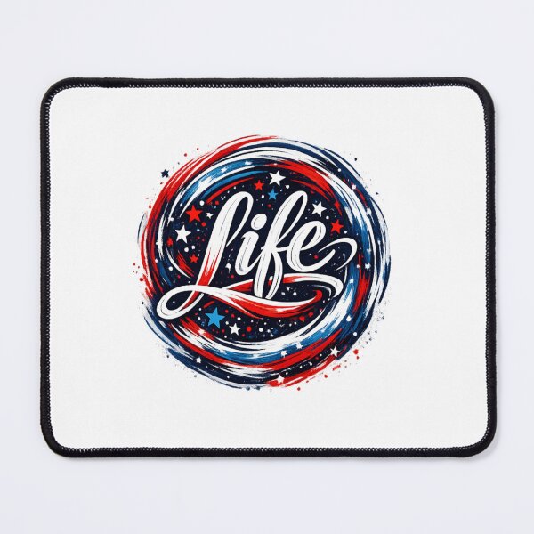 Item preview, Life – Handwritten Circular Red White Blue Typography | Transparent T-Shirt & Hoodie Design designed and sold by Lifehackerplus1.