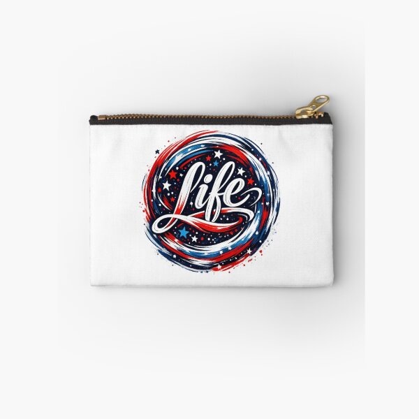 Item preview, Life – Handwritten Circular Red White Blue Typography | Transparent T-Shirt & Hoodie Design designed and sold by Lifehackerplus1.