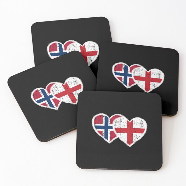 Item preview, Norway Flag England Flag Hearts Heritage Love designed and sold by SofenArt.