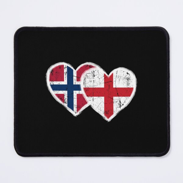 Item preview, Norway Flag England Flag Hearts Heritage Love designed and sold by SofenArt.