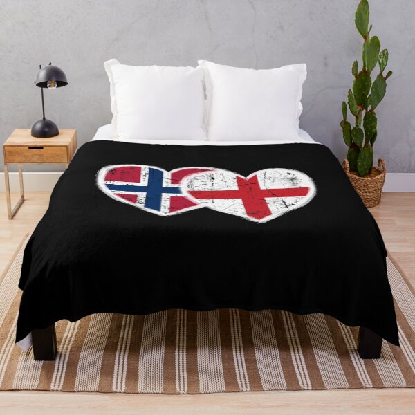 Item preview, Norway Flag England Flag Hearts Heritage Love designed and sold by SofenArt.