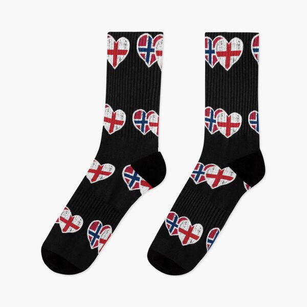 Item preview, Norway Flag England Flag Hearts Heritage Love designed and sold by SofenArt.