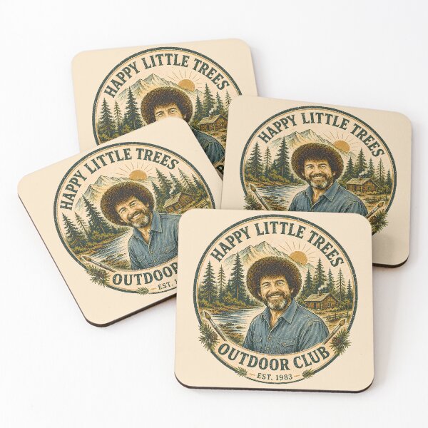 Item preview, Bob Ross Happy Little Trees Vintage Outdoor Club Badge designed and sold by karamram.
