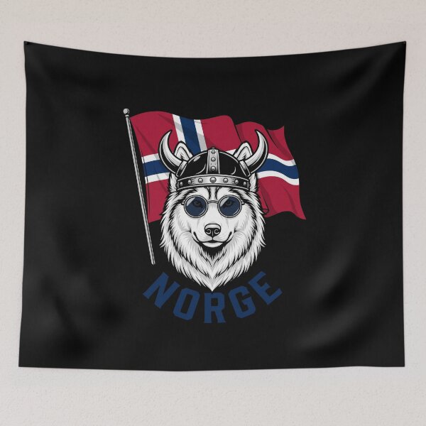 Item preview, Norge Norwegian Viking Husky Patriot Pride designed and sold by SofenArt.