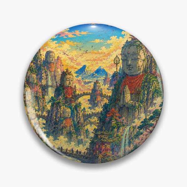 Item preview, Valley of the Thousand Jizō | Ukiyo-e Fantasy Landscape designed and sold by Substance_life.