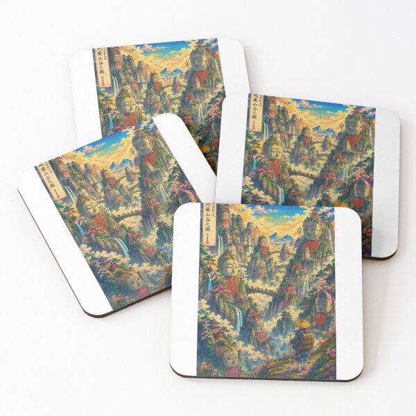 Item preview, Valley of the Thousand Jizō | Ukiyo-e Fantasy Landscape designed and sold by Substance_life.