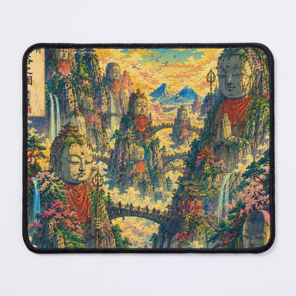 Item preview, Valley of the Thousand Jizō | Ukiyo-e Fantasy Landscape designed and sold by Substance_life.